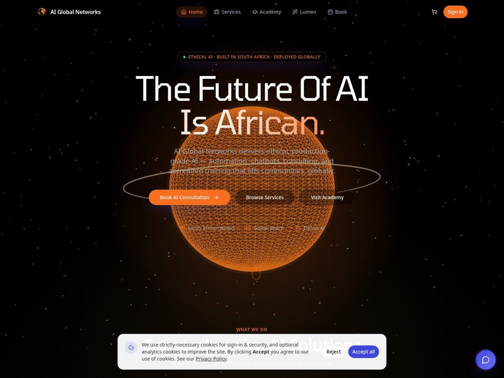 AI Global Networks homepage preview